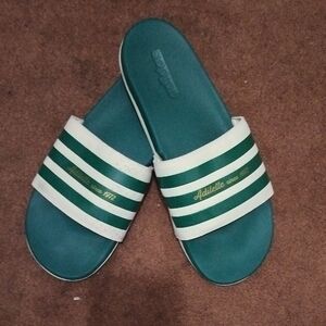 Adidas Adilette Green Slides. Sz 10